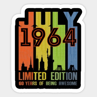 July 1964 60 Years Of Being Awesome Limited Edition Sticker